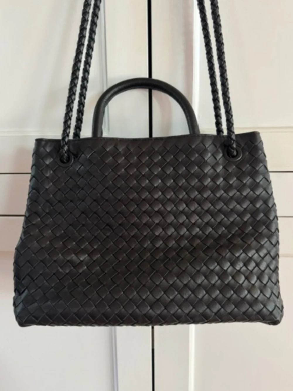 Quince Romy Handwoven Satchel - Black